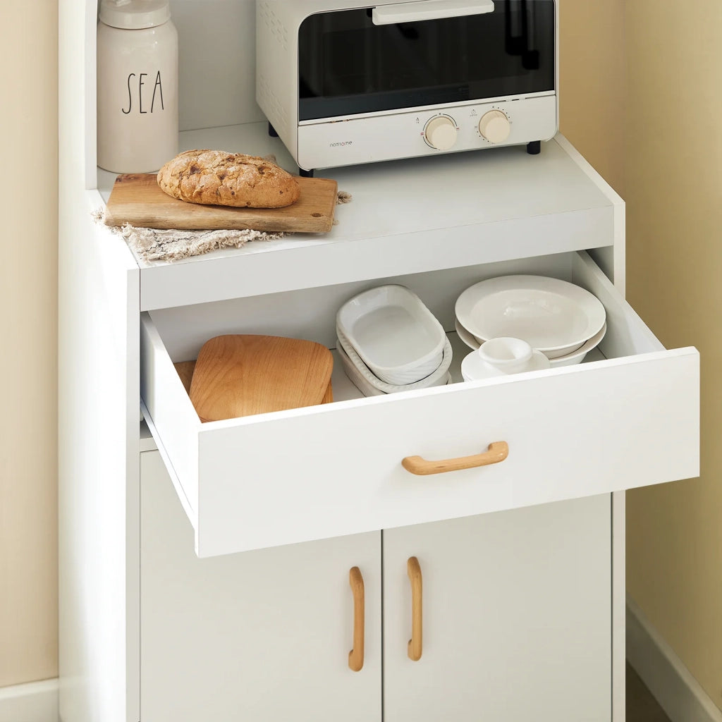 Mobile microonde Credenza cucina con route, bianco, FSB12-W