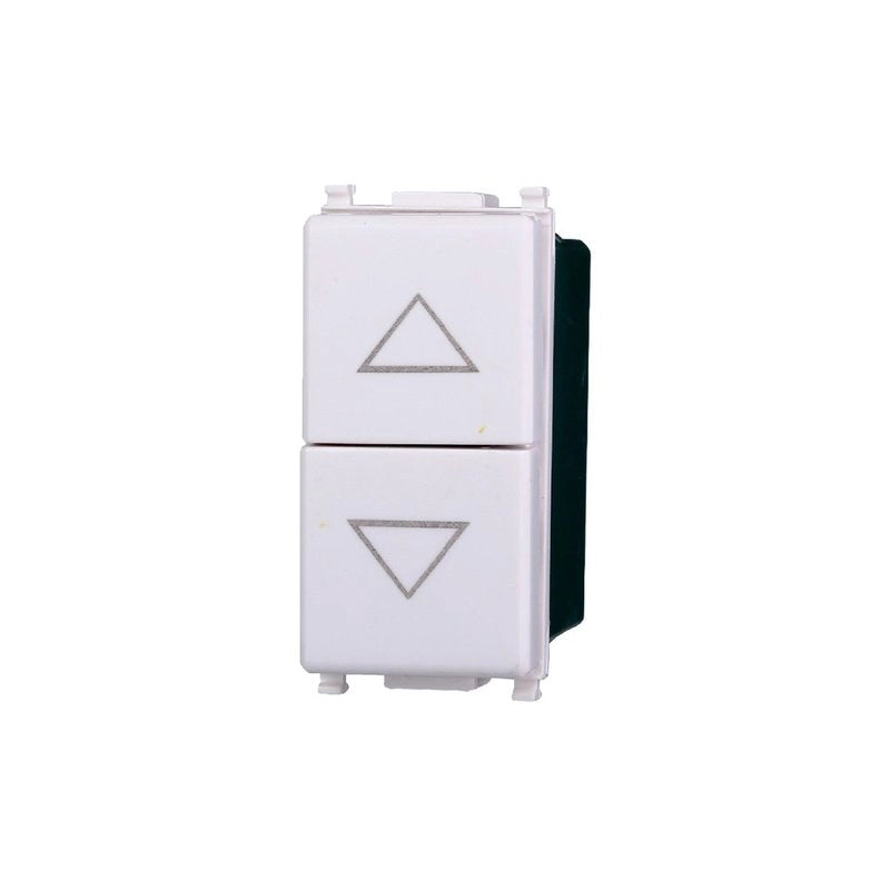 Pulsante Saliscendi Commutatore 2P 10A Tapparelle Colore Bianco Compatibile Con Vimar Plana
