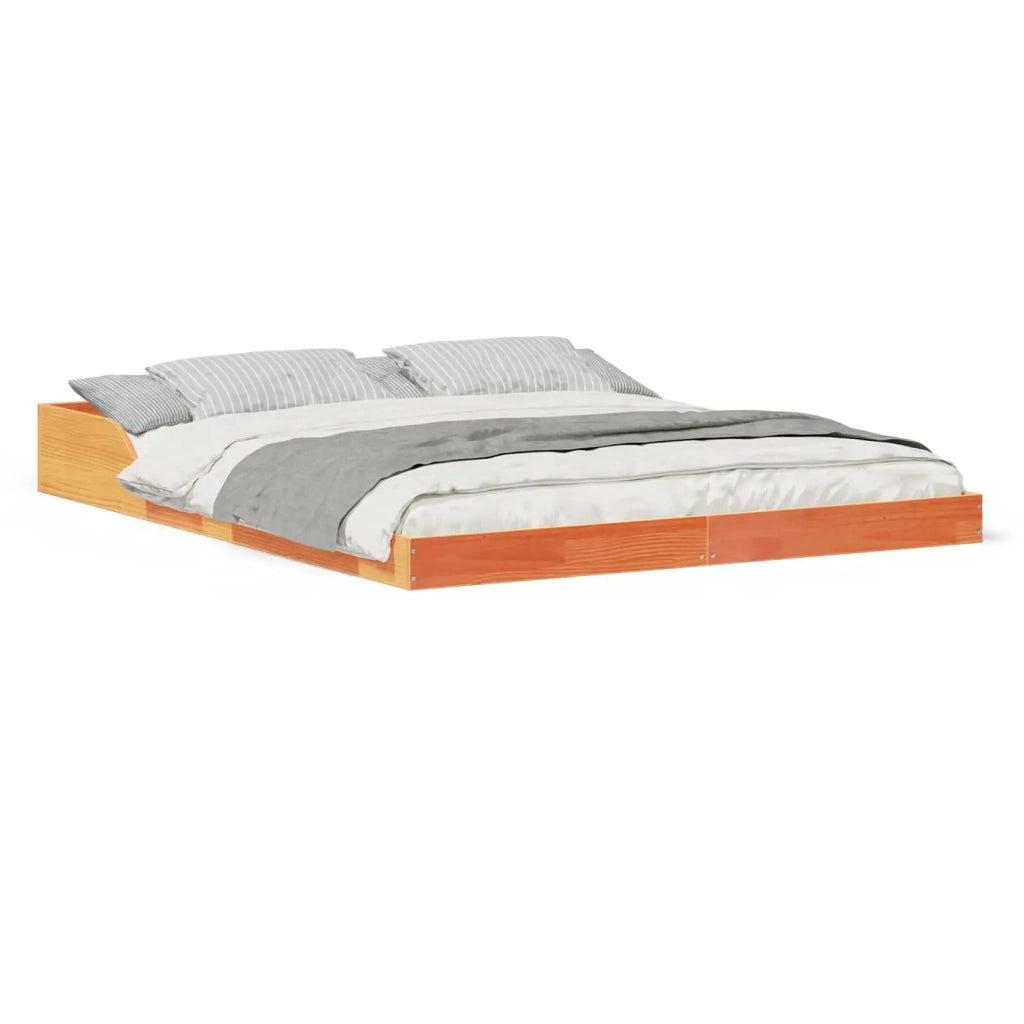 Letto matrimoniale | Letto per adulti | Struttura del letto Marrone cerato 160 x 210 cm Pino massello