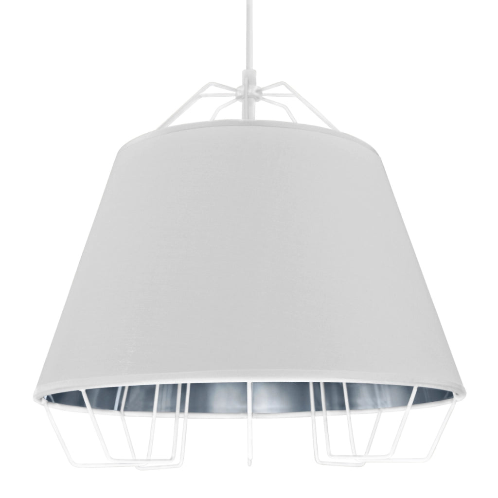 Lampada a sospensione Falun bianco/argento E27 Polux
