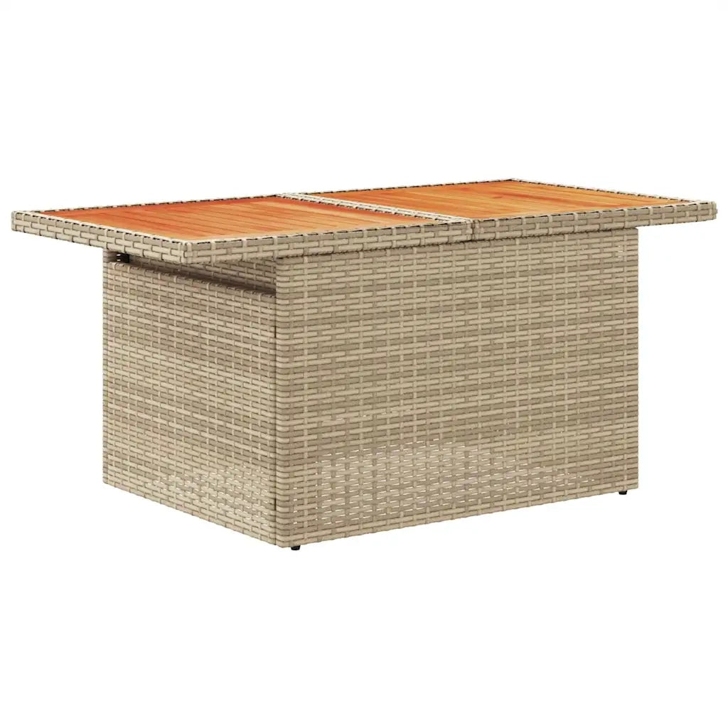 Set Divano da Giardino 5 pz con Cuscini Beige Polyrattan Acacia 3327432