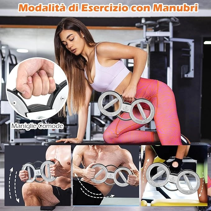 Allenatore per la Forza delle Braccia a Rotazione 360°, Attrezzatura Brucia Grassi Muscolare Avambraccio da 5,4 kg con Resistenza Regolabile, Addestratore di Forza per Casa e Palestra