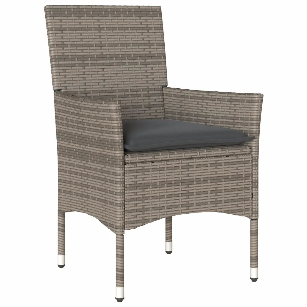 Set da Pranzo da Giardino 11pz con Cuscini Polyrattan e Vetro