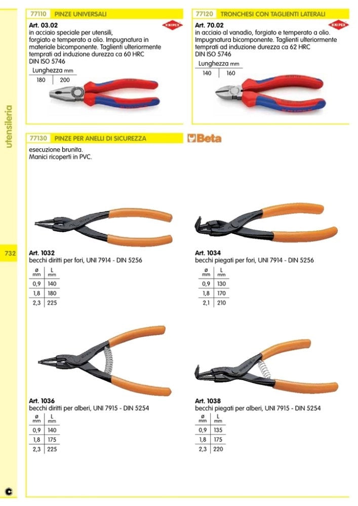 1pz knipex tronchese tagl.diag. art.70.02 mm 160 cod:ferx.92363