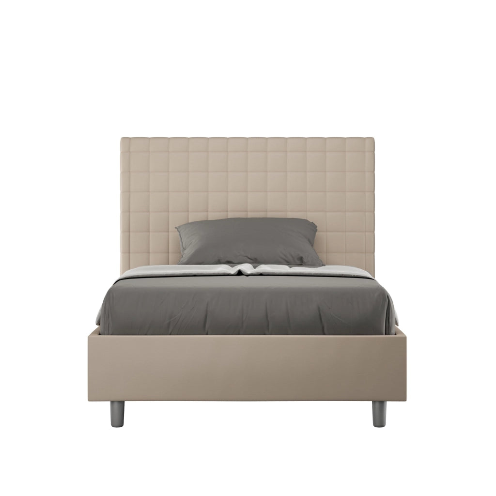 Letto 1 Piazza e Mezzo 120x210 cm con Rete Sunny Tortora