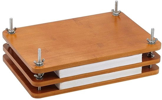 Macchina per legare libri portatile - 28,5 x 19,6 cm - Viti metalliche - Ideale per legatura - Legatrice in legno di betulla
