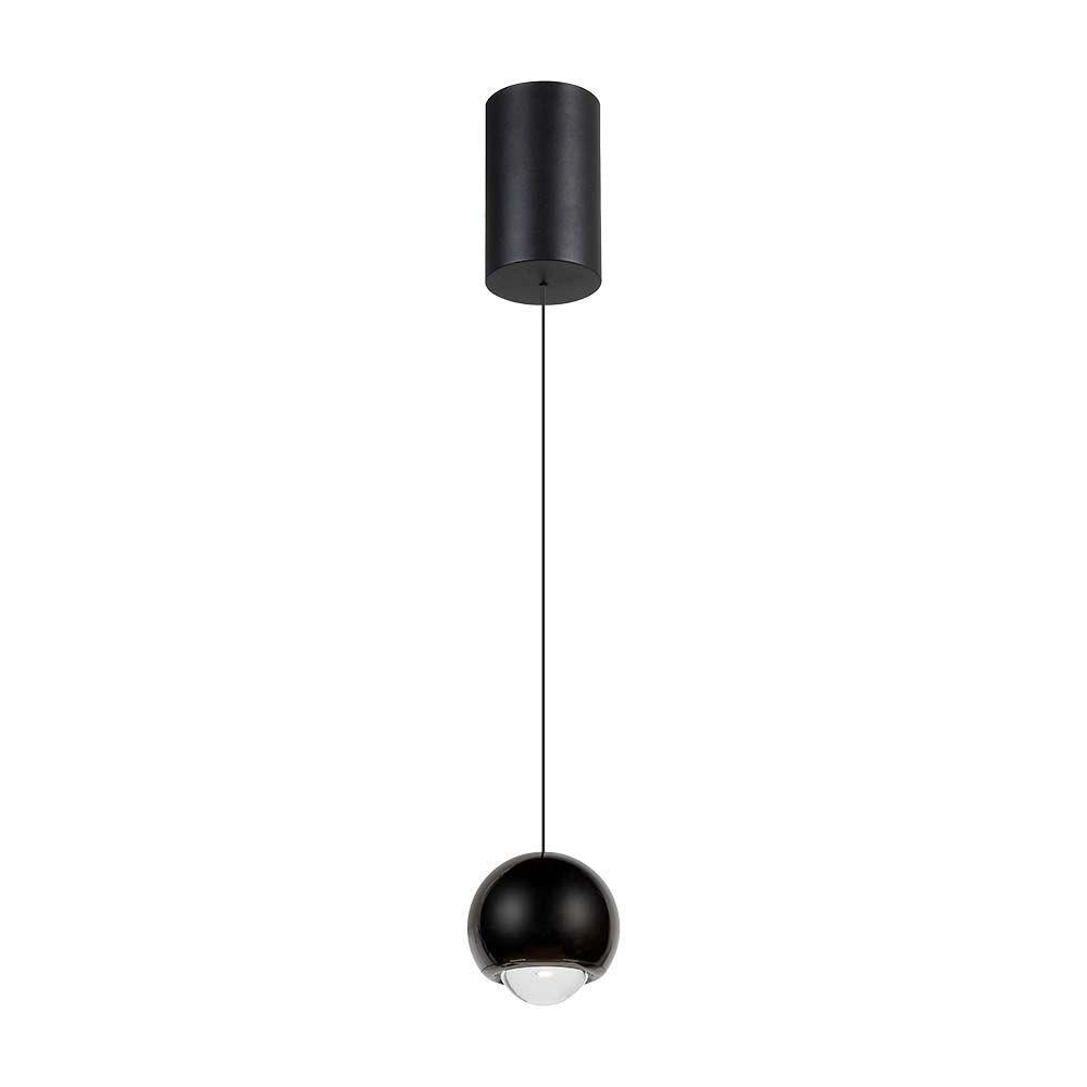 Lampada a sospensione nera sfera LED 6W 3000K V-TAC