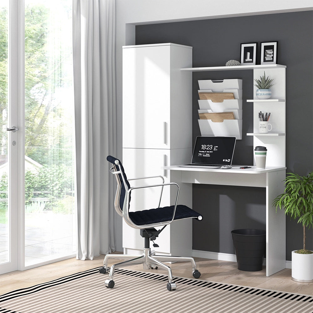 Vicco Scrivania con ripiani Bianco 122.9 x 52 cm