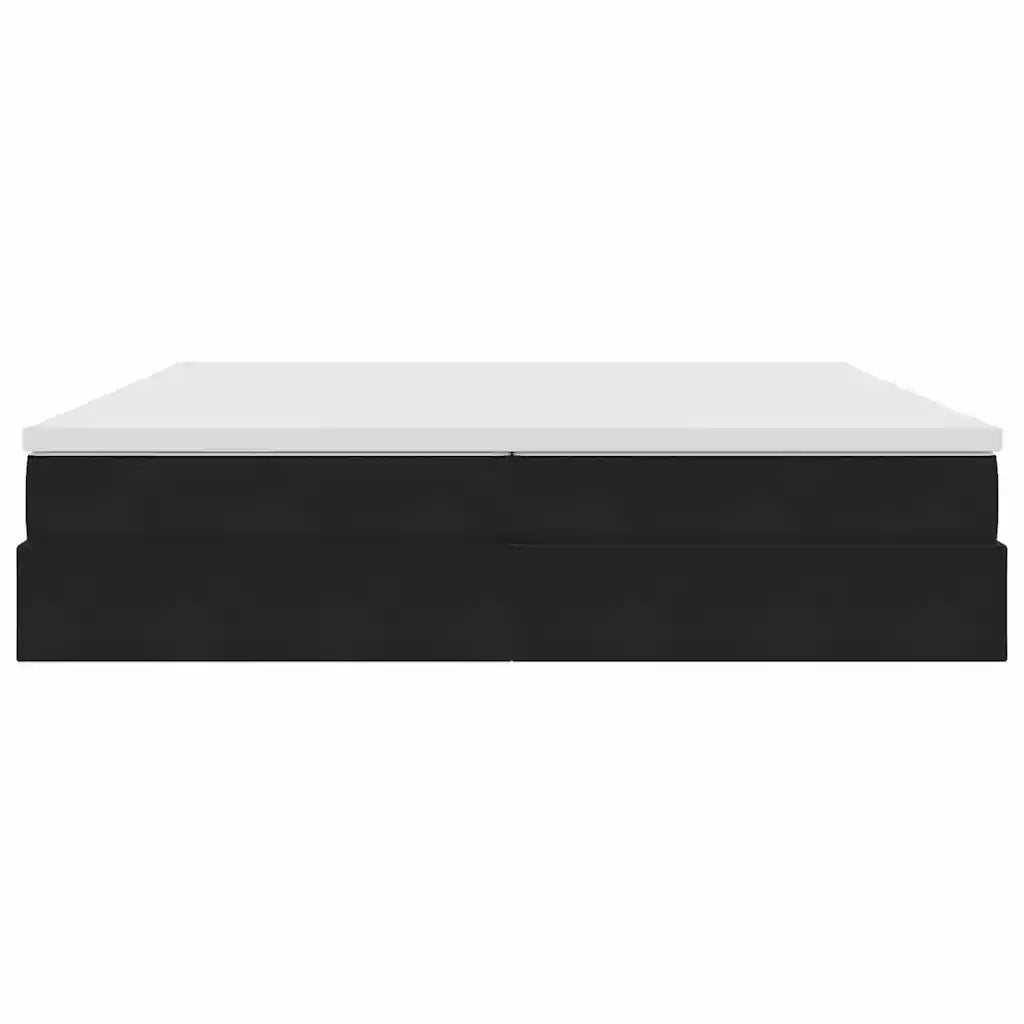 Letto con contenitore e materasso Nero 200 x 200 cm Velluto