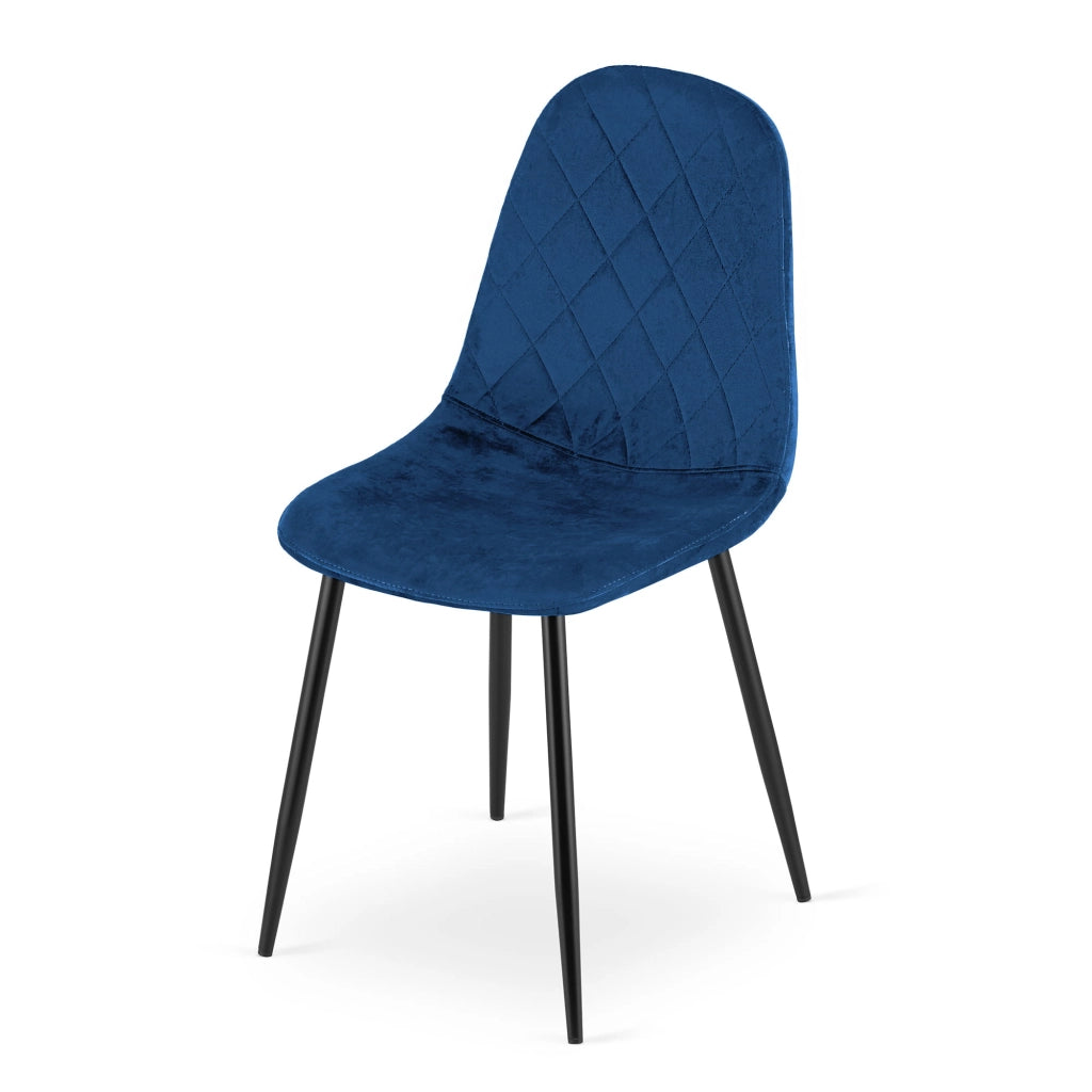 Sedia Valora DAPI in velluto blu navy con gambe in metallo x1