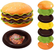 Set di piatti e piattini ceramici creativi 7 pezzi - disegno hamburger