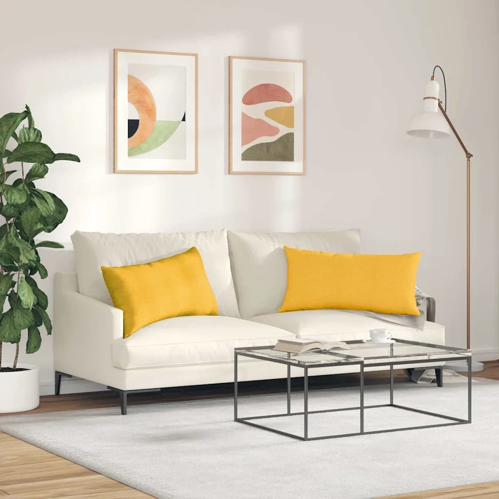 Cuscini da Divano 2 pcs Giallo Chiaro 80 x 40 cm 42013737