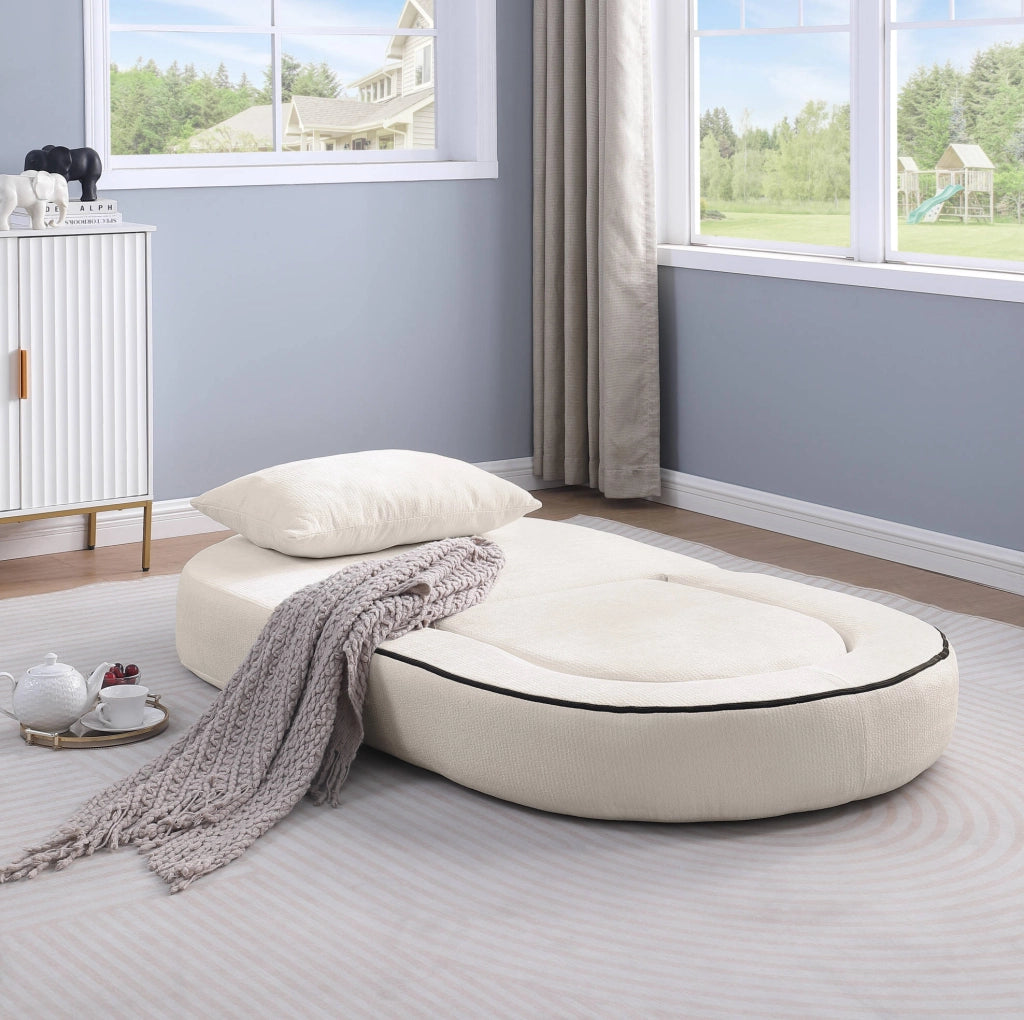 Divano modulare in ciniglia beige