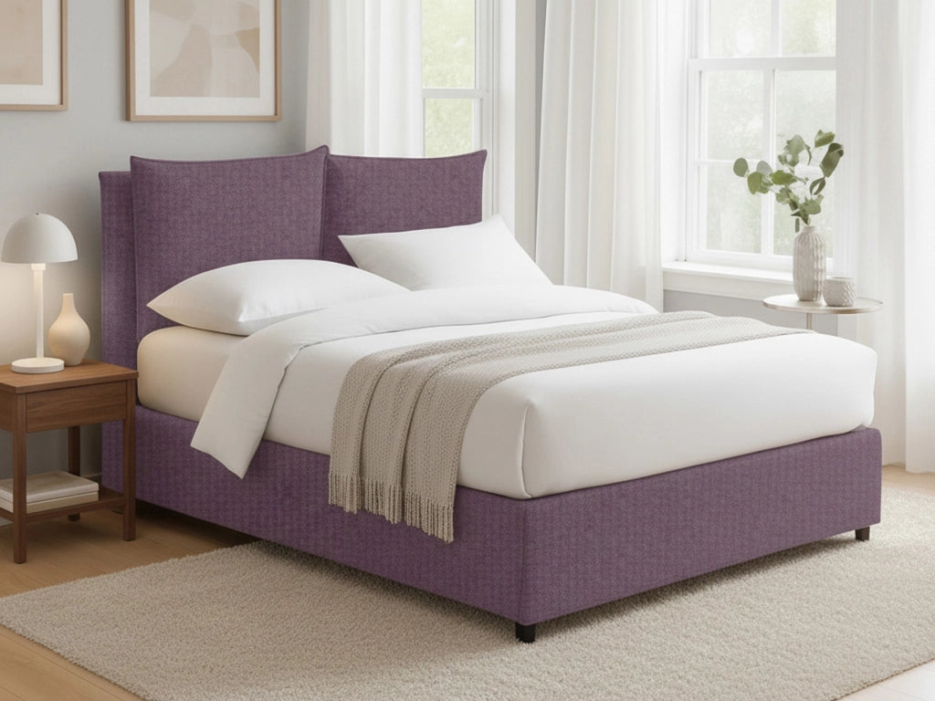 Formby, Letto Matrimoniale Sfoderabile Made in Italy, Viola Lilla