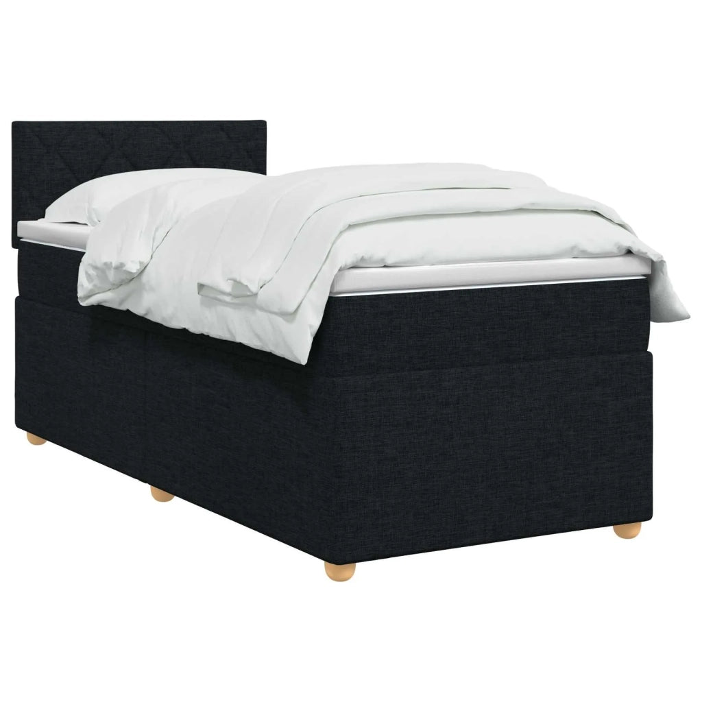 Letto box spring con materasso Nero 100 x 200 cm Tessuto 3450897