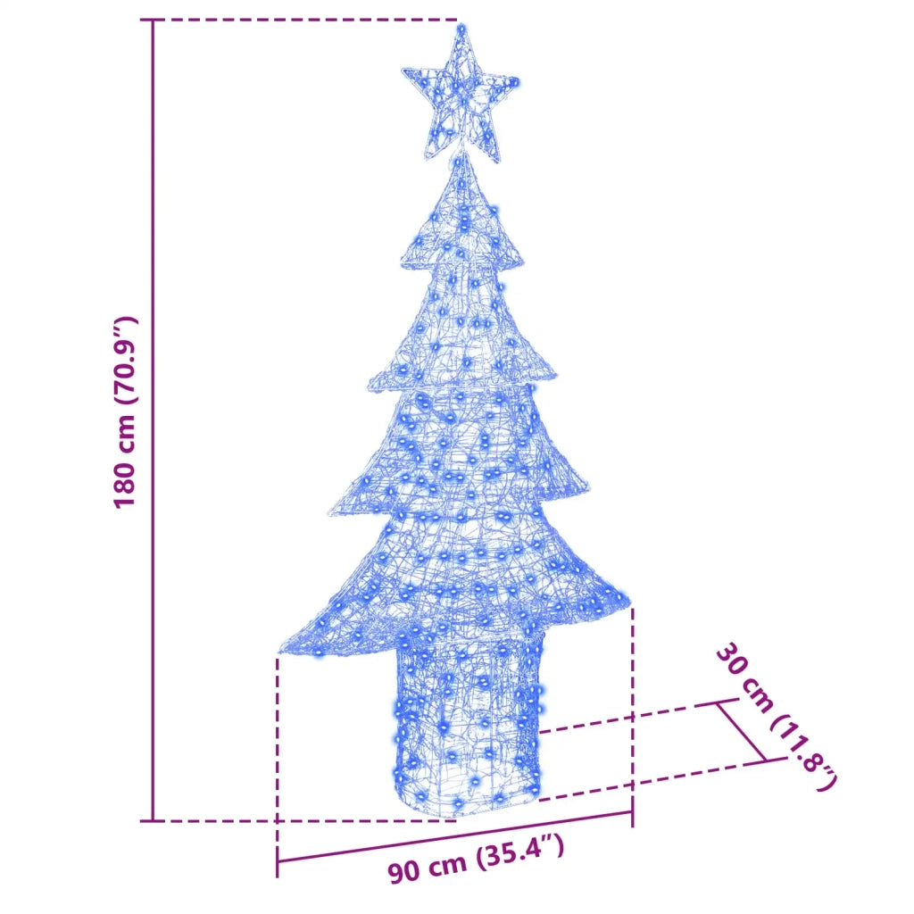 Albero di Natale con 240 LED Blu 180 cm Acrilico 42018983