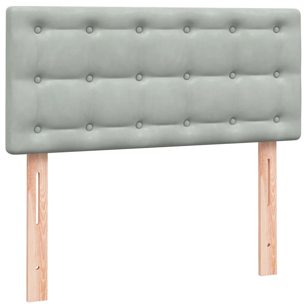 Giroletto a Molle con Materasso Grigio Chiaro 80x210 cm Velluto 3316569
