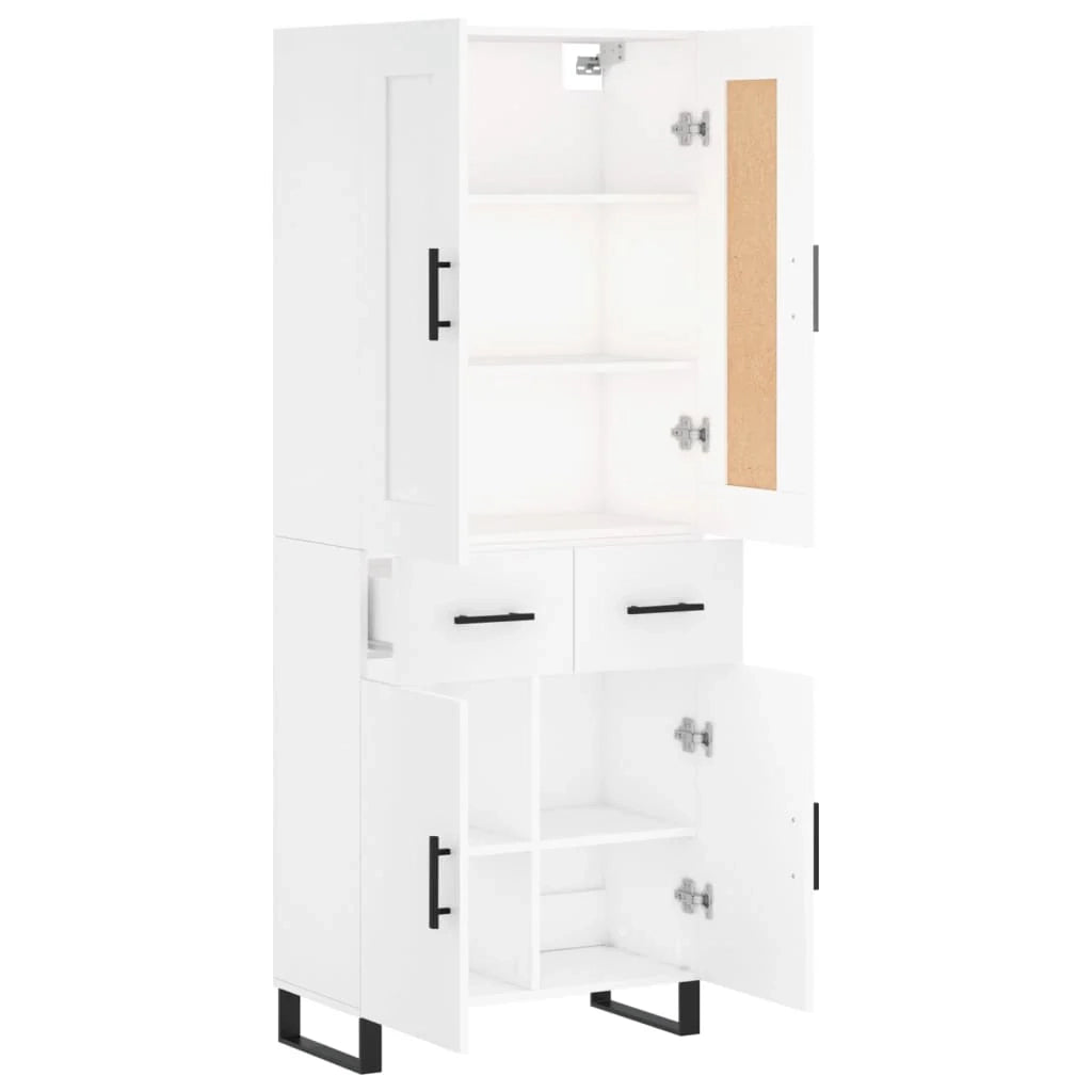 Buffet credenza cassettiera armadio mobile contenitore organizer cucina soggiorno salotto alto 69,5 x 34 x 180 cm legno ingegnerizzato bianco 02_0032658