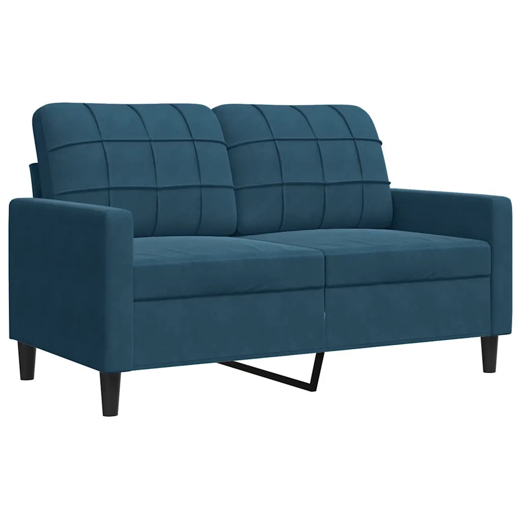 Set di Divani 2 pz con Cuscini e Rinforzi Blu in Velluto 3278420