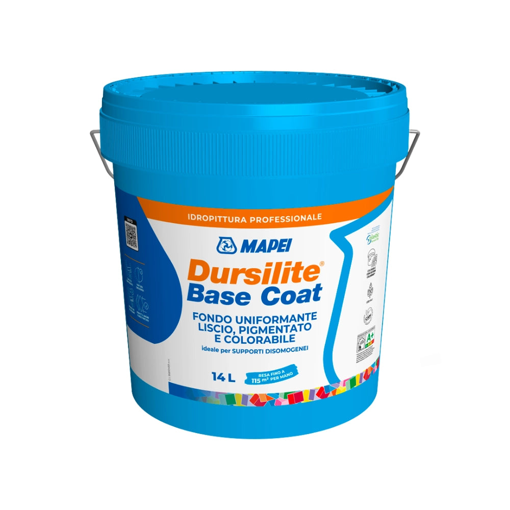 Mapei dursilite base coat fondo murale liscio colorabile per supporti disomogenei *** formato 14 lt, confezione 1