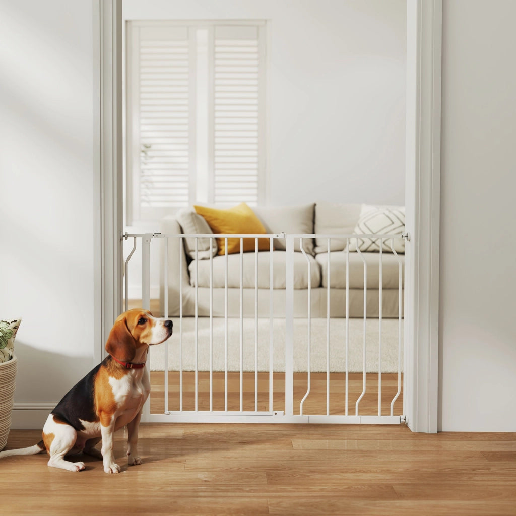 Cancello Sicurezza per Cani Estensibile 75-115 cm ¨C zephmum ¨C Bianco