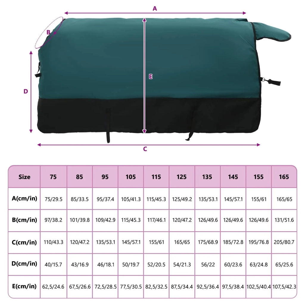 Coperta per Cavalli Verde Scuro e Nero 85 cm Poliestere CFW2330575