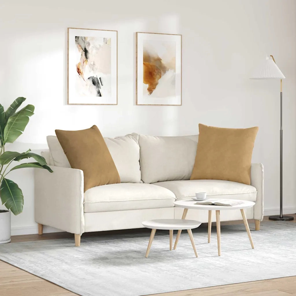 Cuscini da Divano 2 pcs Marrone 60 x 60 cm Tessuto in Cords 42014022