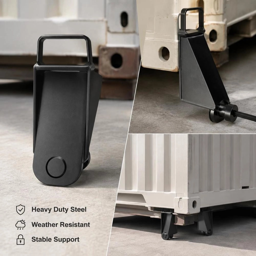 Shipping Container Jack With U-shaped Handle, 5.6 T, 1-pack, Warehouse Leveler Booster, Sun And Rain Resistant, Container Lifting Eye For Shipping Industry, Logistics, Warehouse Management