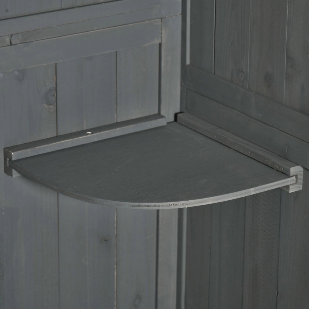 Armadietto da giardino in legno ¨C Xylo ¨C 77x54x179cm grigio verde resistente alle intemperie