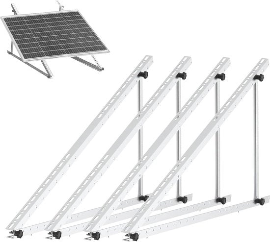 Sostegno per Pannello Solare - Sostegno in Alluminio Regolabile per Balcone e Tetto Piano - Angolo da 0 a 90 Gradi per 100W-800W