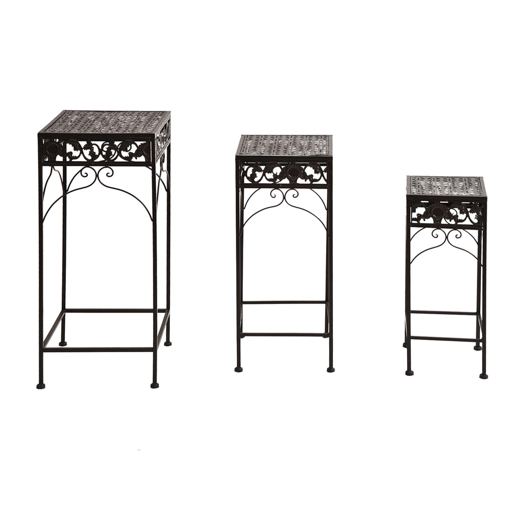 Set Piedistalli Porta Piante in Ferro ¨C Minimal ¨C 3 Pezzi, 3 Dimensioni