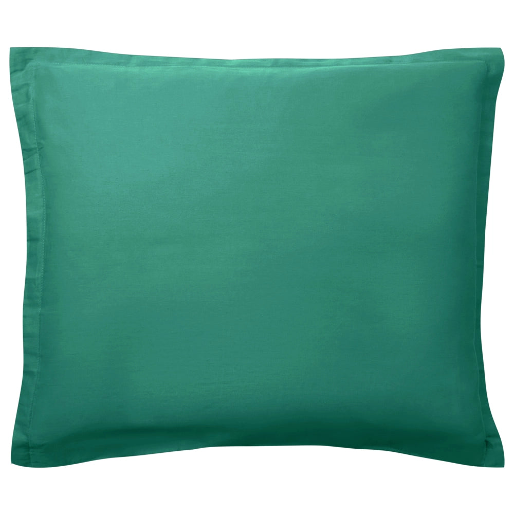 Set copripiumino e federa in cotone satinato verde 200 x 200 cm per una camera da letto moderna