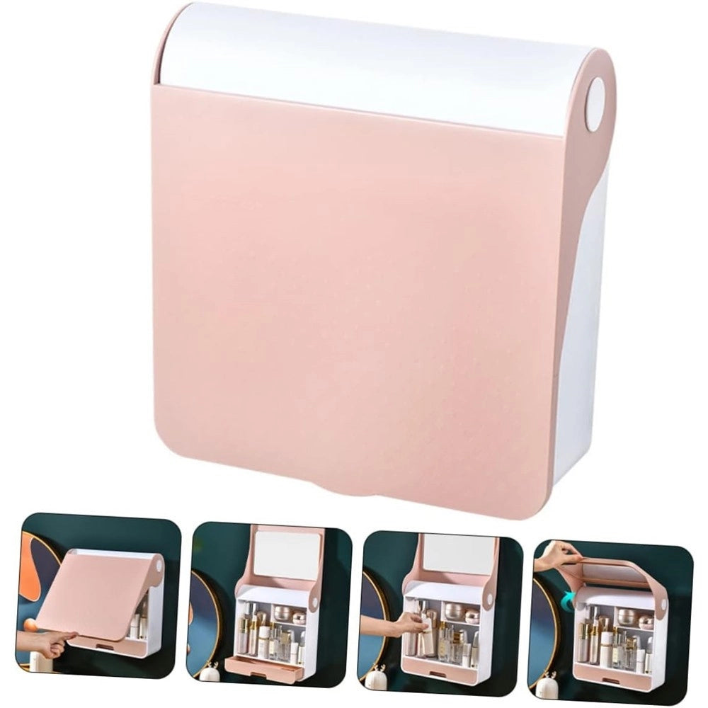 Trade Shop - Scatola Espositore Organizer Trucco Contenitore Per Cosmetici Porta Trucchi Rosa -