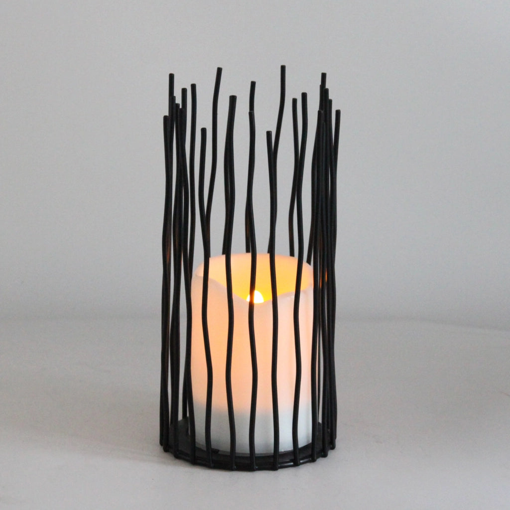 Lampada LED decorativa NYBORG 22cm nera IP44 a pile