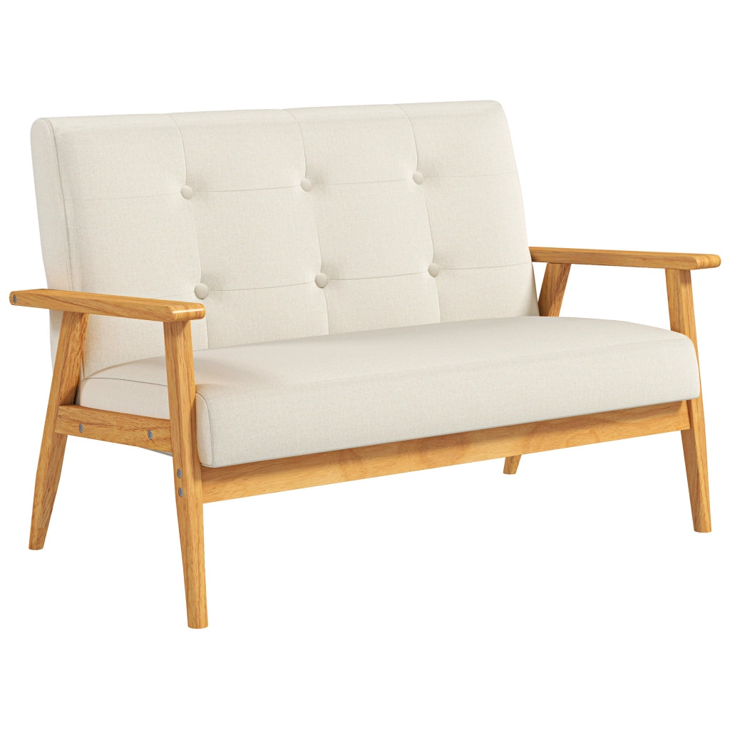 Divano 2 posti ¨C Minimal ¨C beige tessuto trapuntato