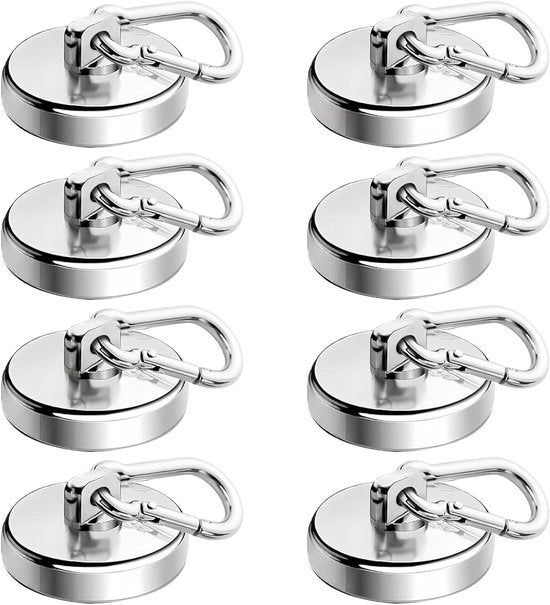 Magneethaken con occhio 32 mm, 42 kg di forza di trazione, magneti neodimio, 360 gradi di rotazione, uso cucina e bagno