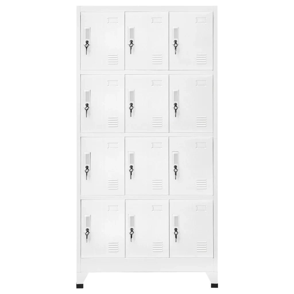 Armadietto a Chiave con 12 Scomparti 90x45x180 cm 244476