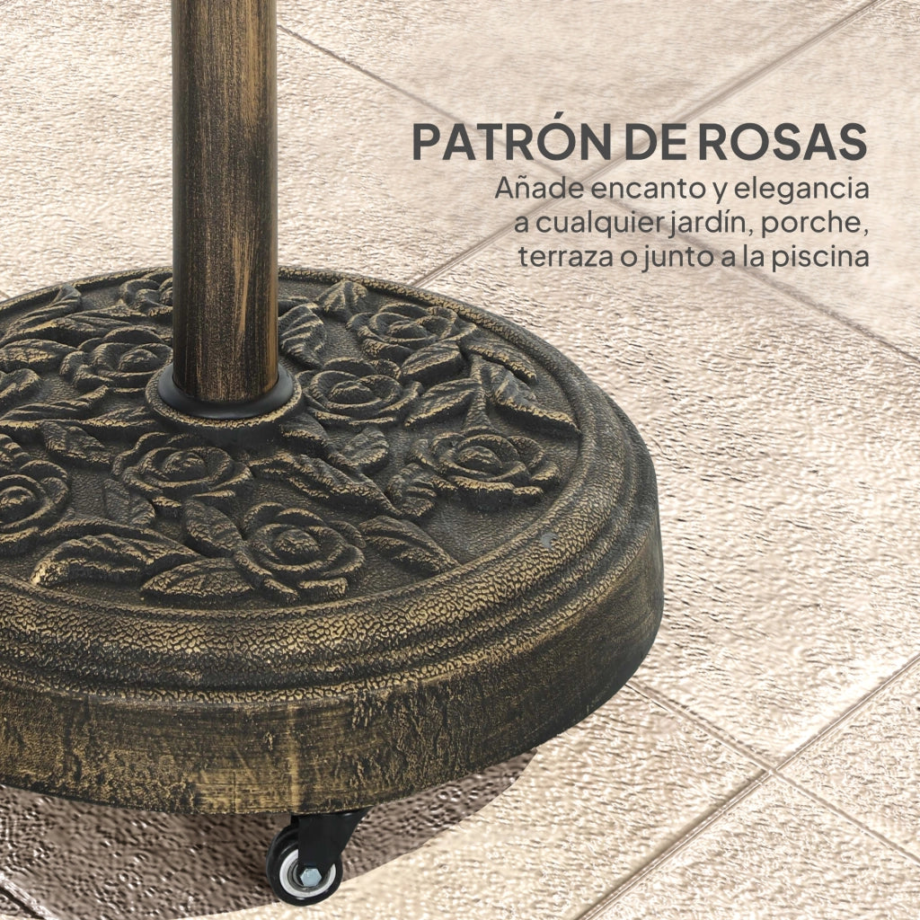 Base per Ombrellone con Ruote ¨C Minimal ¨C Bronce ?49x42 cm
