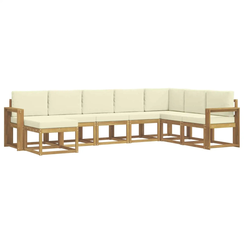 Set di divani da esterno con cuscino 8 pcs Bianco e Crema 3388054