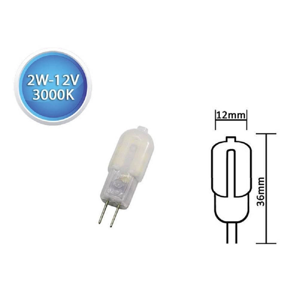 Trade Shop - Lampadina Led Smd G4 2 Watt 12v 200 Lumen Luce 3000k 6500k 4000k Faretto - -bianco Caldo      -