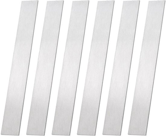 Set di Strisce in Acciaio Inossidabile - 6 Pezzi - 20 x 2,5 cm - 304 Acciaio Inossidabile - Corrosione Resistente - Decorazione per Specchio della Doccia - Strisce Metalliche