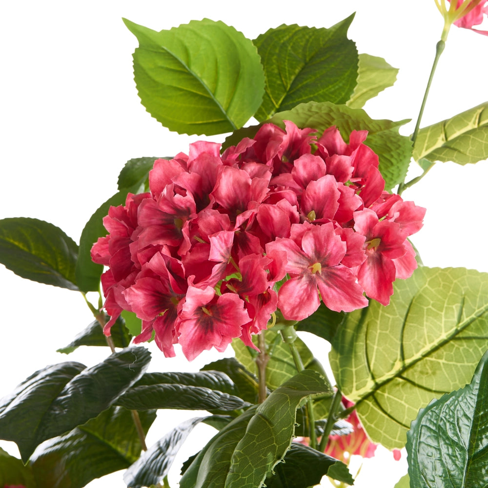 Pianta in vaso artificiale in materiale sintetico rosso, 120 cm, con fiori, accessorio decorativo per interni, realizzata a mano