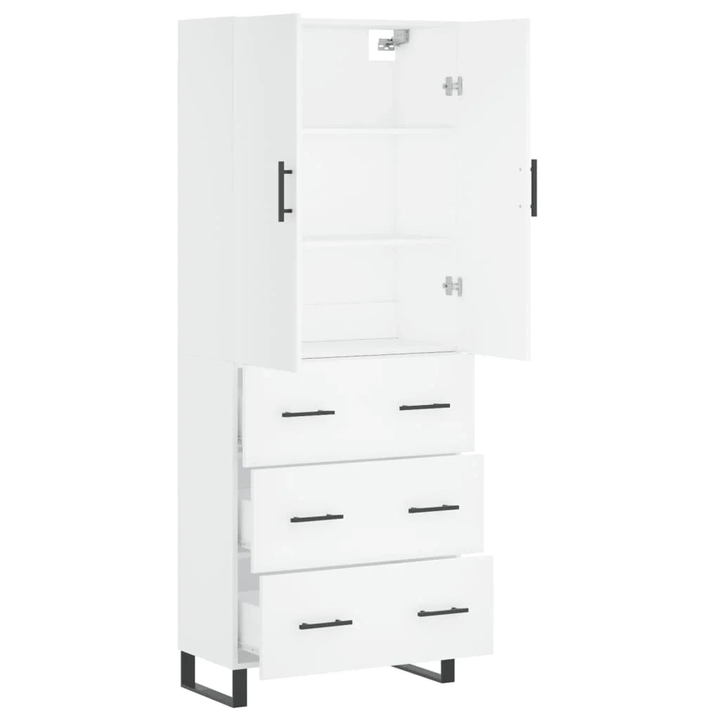 Buffet credenza cassettiera mobiletto mobile contenitore organizer cucina soggiorno salotto alto 69,5 x 34 x 180 cm legno ingegnerizzato bianco 02_0032615