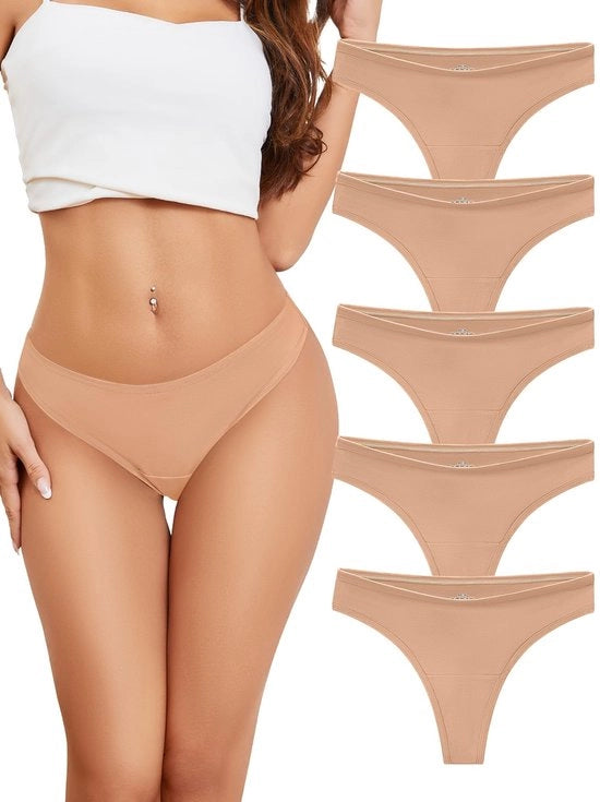 Set di Slip in Cotone per Donna - 5 pezzi - Comfort Ademendente - Slip Thong/Tanga per Donna