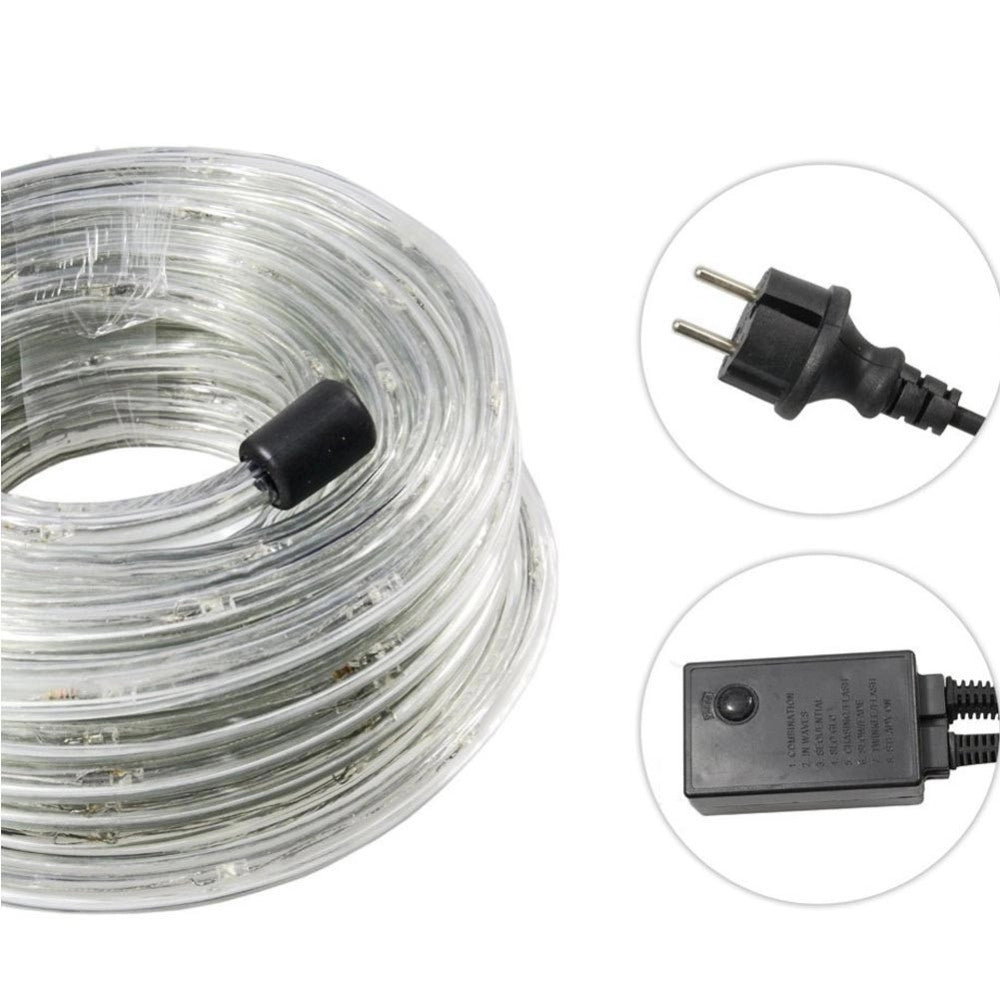 Trade Shop - Tubo Luminoso A Led 360 Luci Bianco Caldo 20 Metri Per Uso Esterno + Controller -