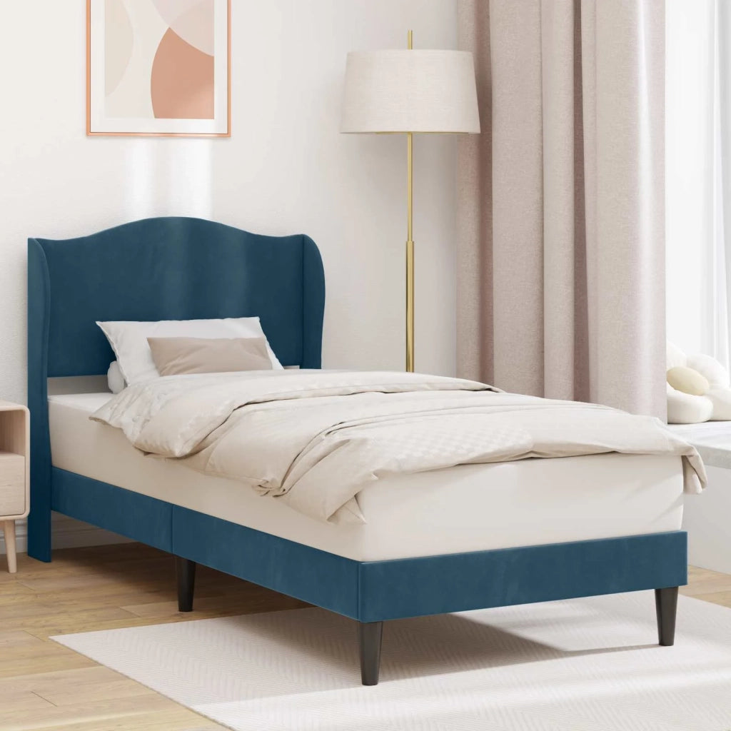 Struttura del letto con testiera Blu 90 x 200 cm Velluto 42027898