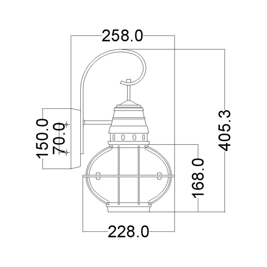 Applique esterna Bridge Point zinco anticato E27 Kichler