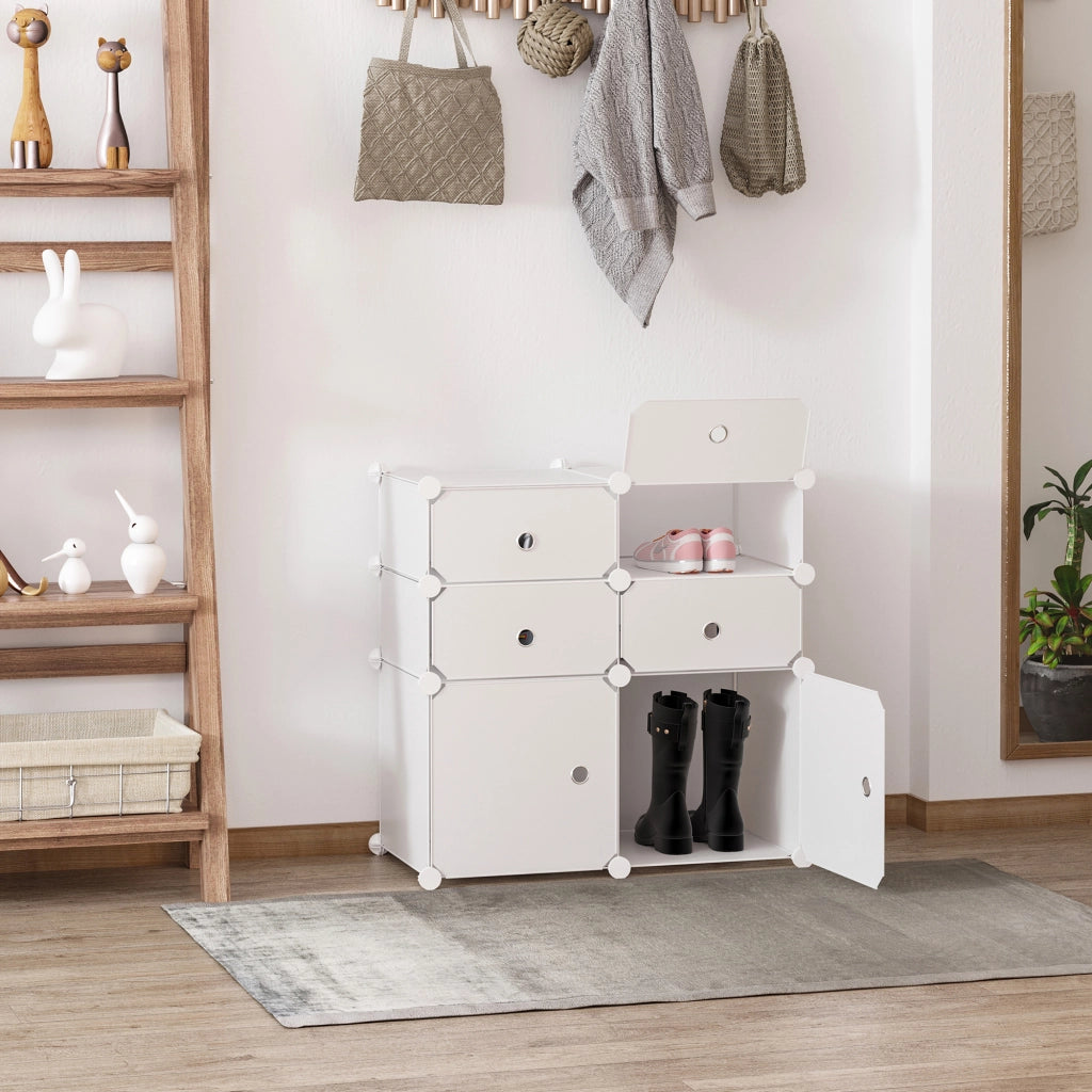Armadio modulare con ante e cassetti ¨C Minimal ¨C bianco 60x30x180 cm