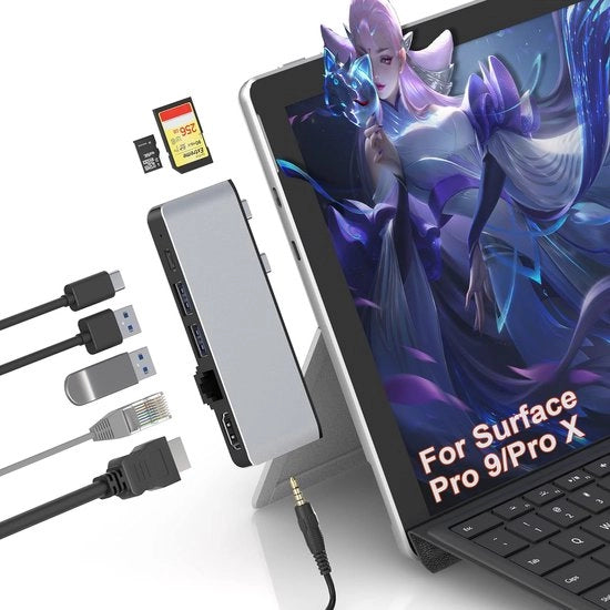 Docking Station con HDMI, USB, Ethernet, Slot SD/TF