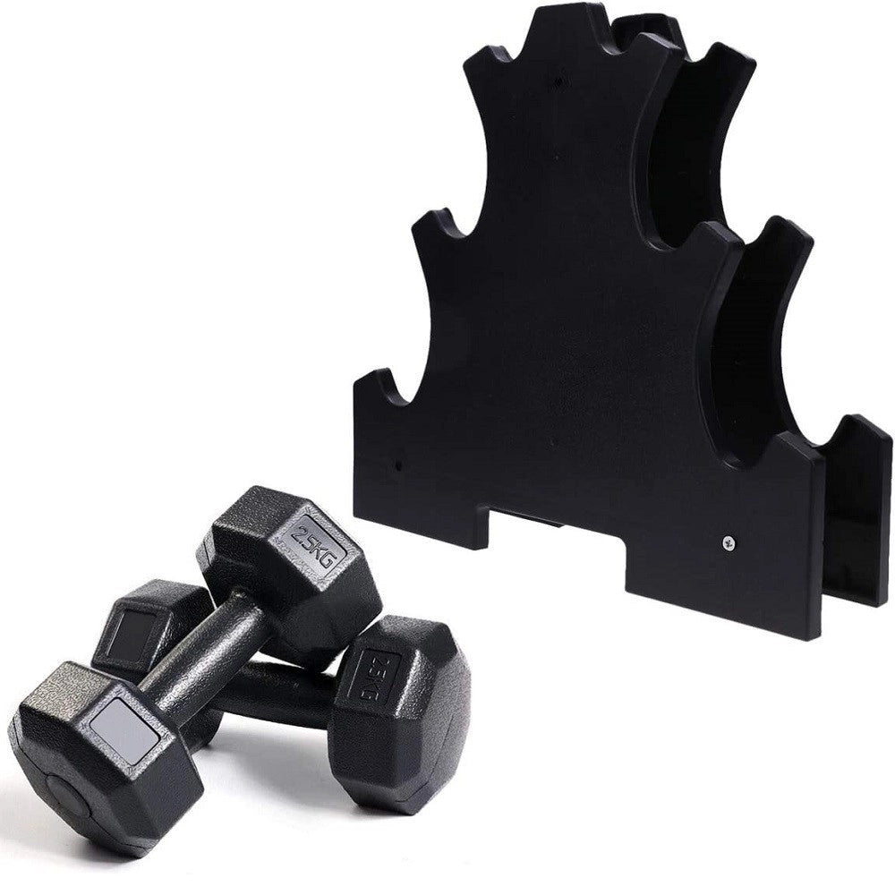 Trade Shop - Supporto Per Manubri Pesi A 3 Livelli Per Accessori Fitness Palestra Casa Nero -
